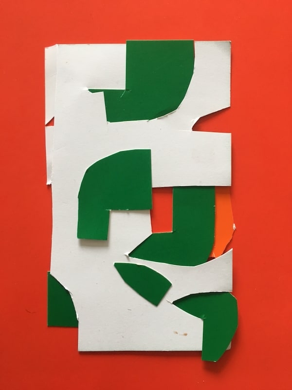 Abstract cut-out collage artwork