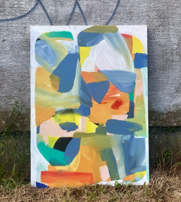 Spring to Summer abstract painting inspired by Cornwall