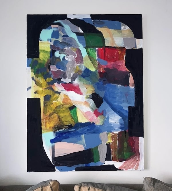Sunday abstract artwork created using leftover paint
