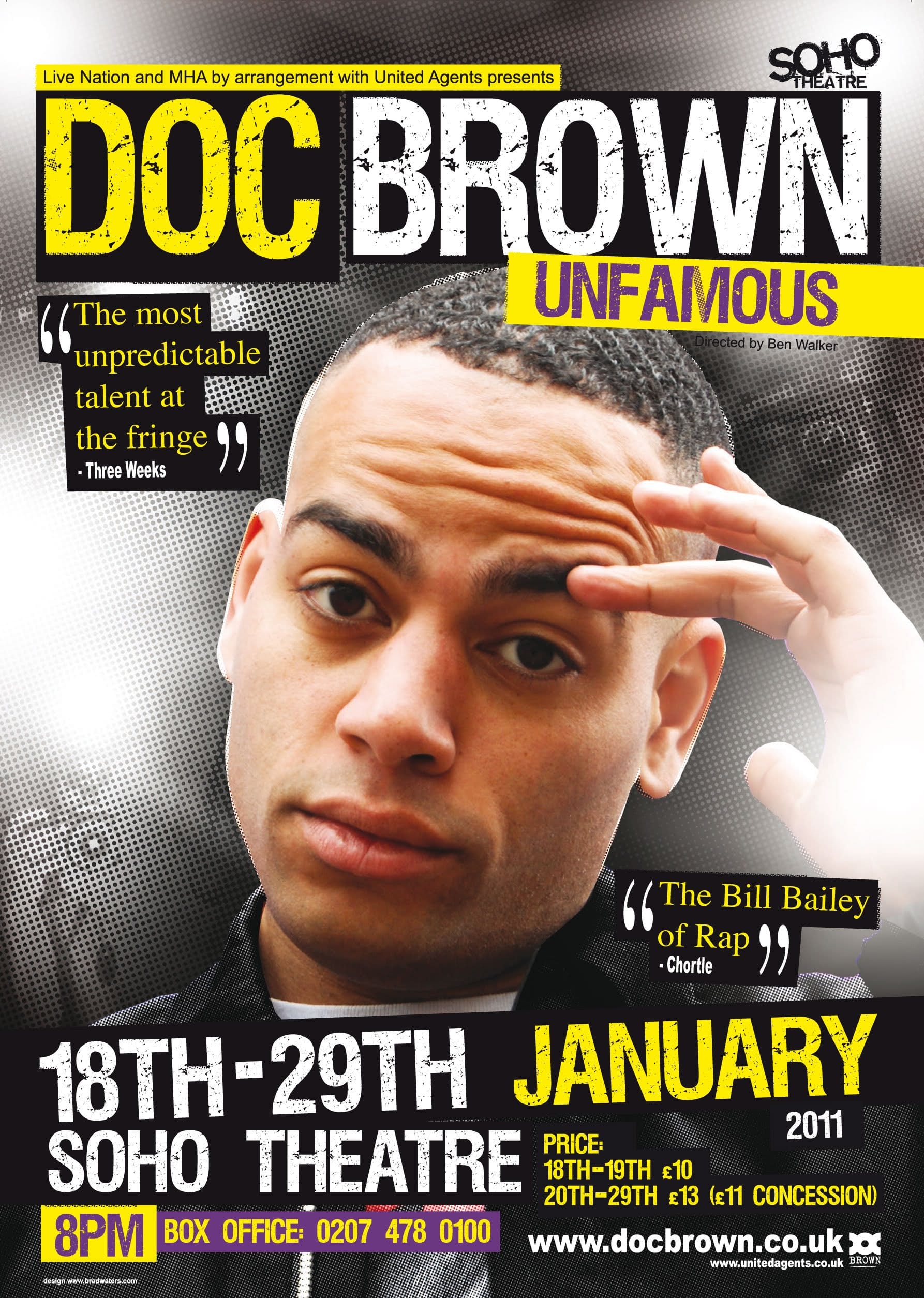 Gig poster design for Doc Brown (Ben Bailey Smith)