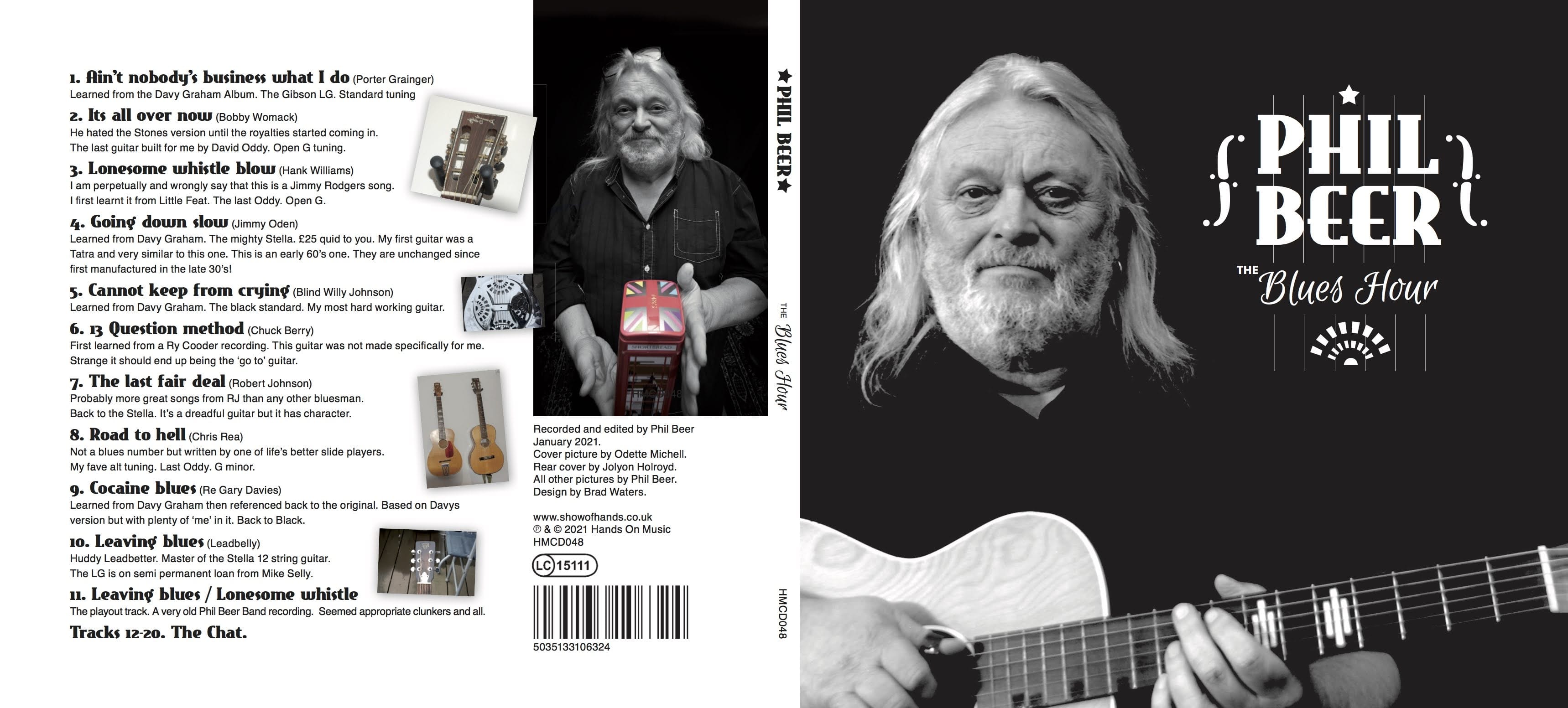 CD digipak cover design for Phil Beer - Blues Hour