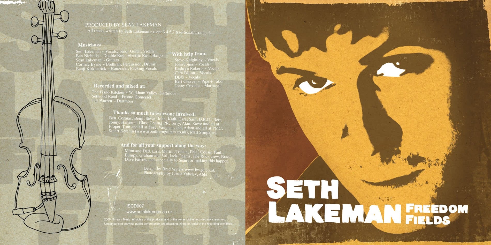 Artwork design for Seth Lakeman's 'Freedom Fields' album